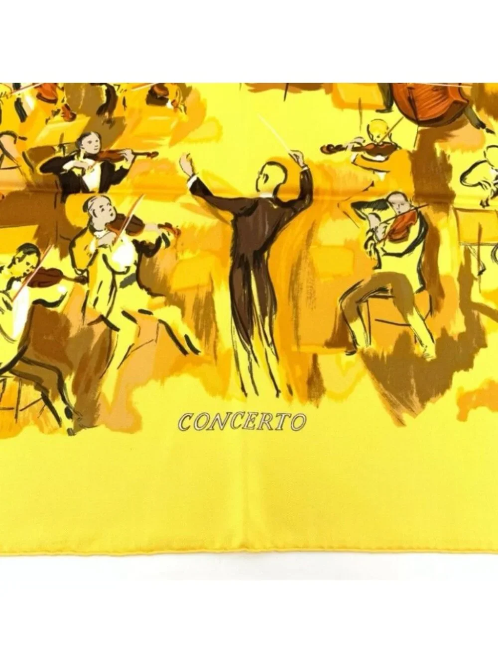 Hermes Carre 90 Concerto Scarf Yellow - Picture 6 of 7